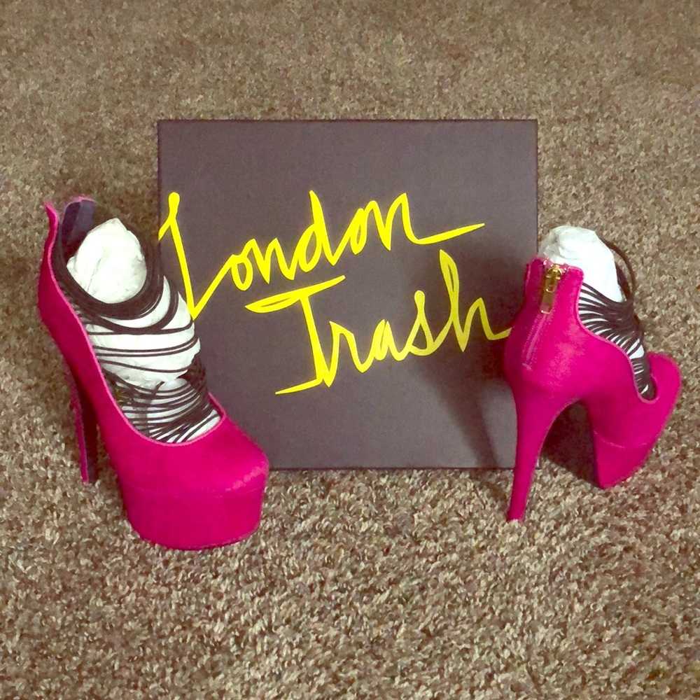 London Trash Pink Pony Platform Heels